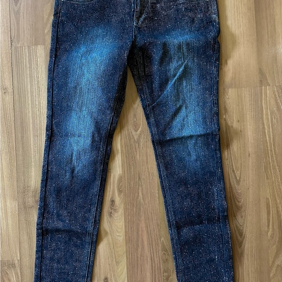 Justice glitter jeans size 14.5 bling, sparkly, sparkle, tween - Picture 4 of 7